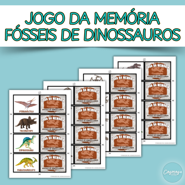 Jogo da memória - Fósseis de dinossauros